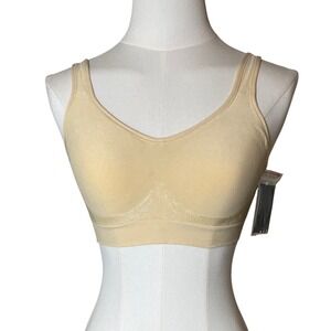 UNDER OUTFIT Style 459 Seamless Comfort Bra Beige Size S Adjustable‎ Straps